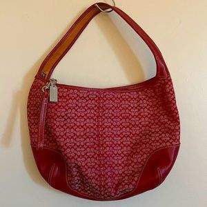 Red COACH hobo purse - excellent vintage!